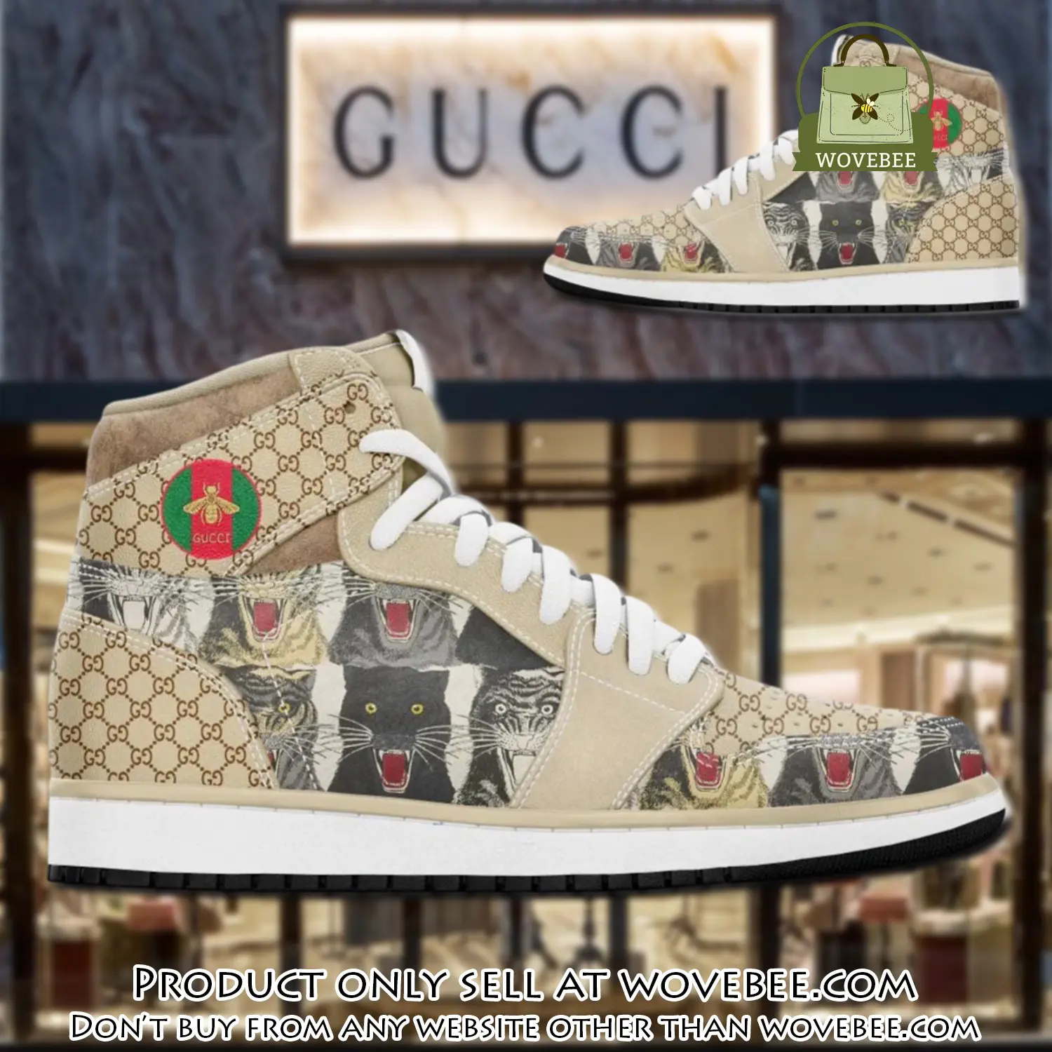 Gucci panther beige luxury brand high air jordan sneaker shoes wvb4319180